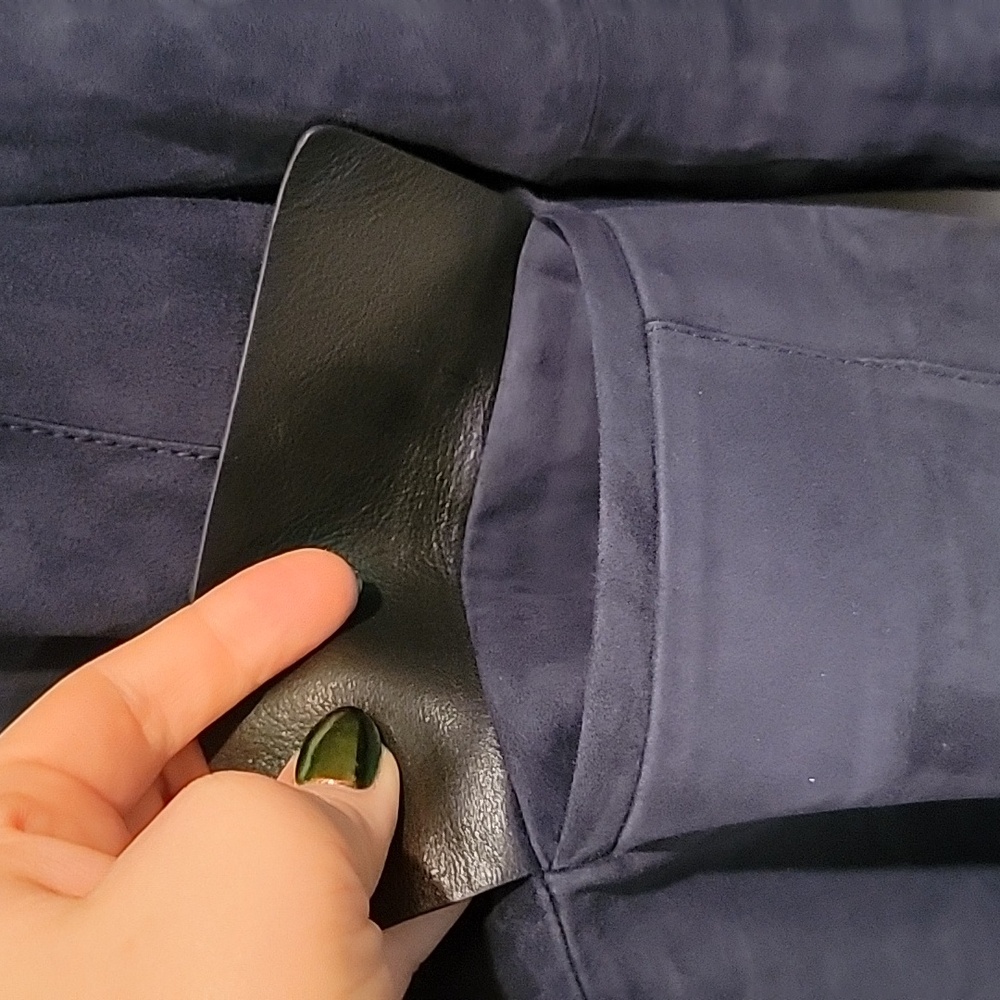 Layfette 148 Suede Leather Navy Blazer Jacket Size 8 - Picture 5 of 9